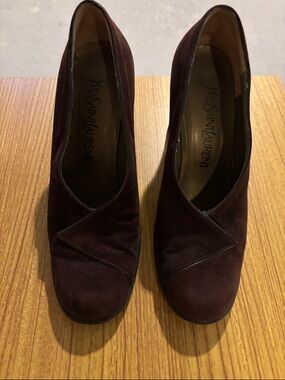 Yves Saint Laurent Deep Brown Suede Heels